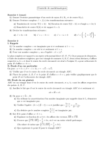 Contrôle de mathématiques Exercice 1 (cours) d