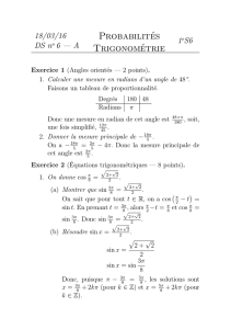 Probabilités Trigonométrie