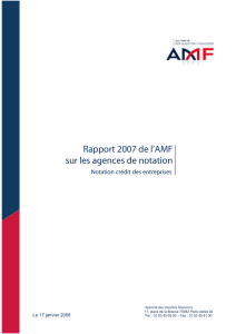 Rapport 2007 de l`AMF sur les agences de notation