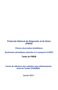 Syndromes périodiques associés à la cryopyrine (CAPS)