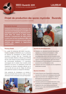Projet de production des spores mycicoles : Rwanda