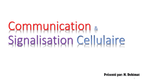 Communication et signalisation cellulaire