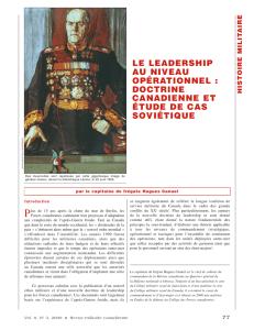 le leadership au niveau opérationnel : doctrine canadienne et étude