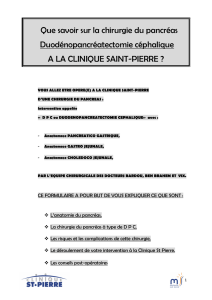 La Chirurgie du pancréas - Clinique Saint-Pierre