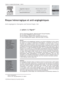 Risque hémorragique et anti-angiogéniques