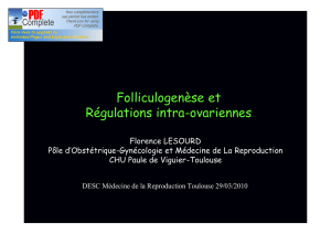 Folliculogénèse et regulations intra-ovariennes