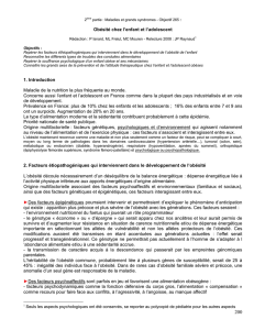 Obésité chez l`enfant et l`adolescent 1. Introduction Maladie de la