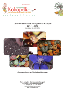 Liste des semences de la gamme Boutique 2014 ~ 2015