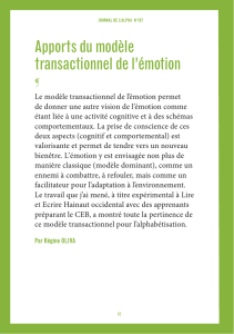 apports du modèle transactionnel de l`émotion