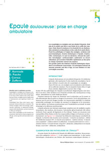 Epauledouloureuse : prise en charge ambulatoire