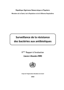 Surveillance de la résistance des bactéries aux antibiotiques