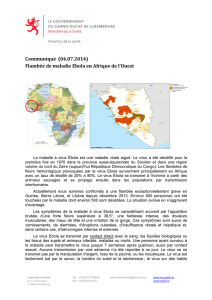 Flambée de maladie Ebola en Afrique de l`Ouest