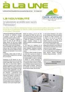 A la une - Octobre 2014 ( PDF )