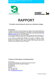 rapport - Belgian National Focal Point to the Global Taxonomy
