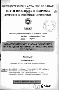 Caractérisation des anneaux commutatifs pour lesquels les modules