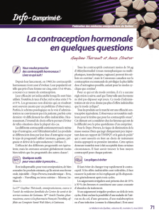 La contraception hormonale en quelques