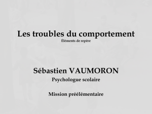 Les troubles du comportement , Sébastien Vaumoron, psychologue