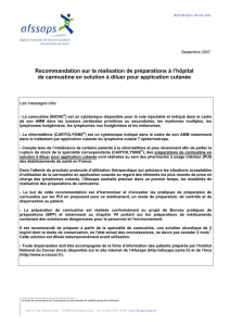 Recommandation sur la réalisation de préparations à l