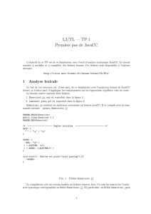L3/TL — TP 1 Premiers pas de JavaCC