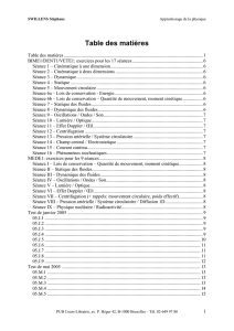 Table des matières