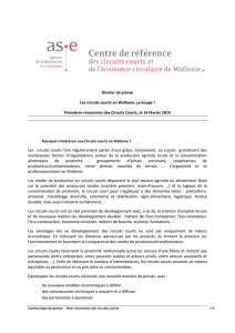 Dossier de presse Les circuits courts en Wallonie - Infos