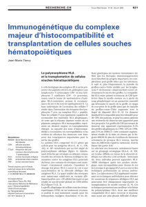 Immunogénétique du complexe majeur d`histocompatibilité et