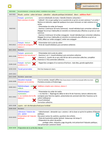 Rituels : cantine - cahier de liaison - calendrier