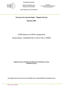 Concours du second degré – Rapport de jury Session 2007 CAPES