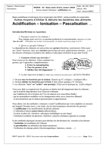 Acidification – Ionisation – Pascalisation - Corpet