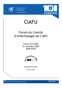 Forum du Comité d`Infectiologie de l`AFU