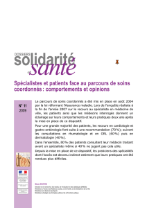 Spécialistes et patients face au parcours de soins coordonnés