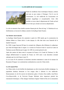 La cité médiévale de Carcassonne Parmi les nombreux lieux
