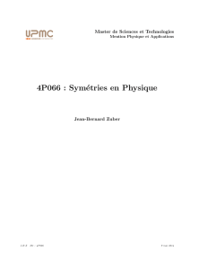 4P066 : Symétries en Physique