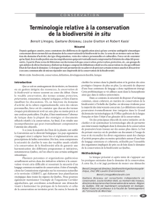 Terminologie relative à la conservation de la biodiversité in situ