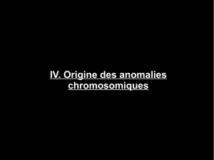 IV. Origine des anomalies chromosomiques