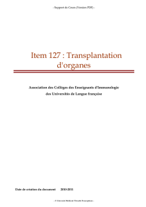 Item 127 : Transplantation d`organes - unf3s