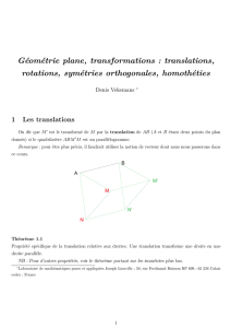 Géométrie plane, transformations : translations, rotations, symétries