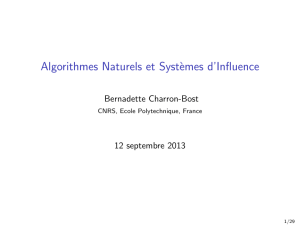 Algorithmes Naturels et Systèmes d`Influence