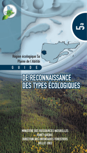 Région écologique 5a - Ministère des Forêts, de la Faune et des Parcs