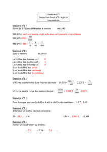 Classe de 6ème Correction devoir n°1 – sujet A Les nombres