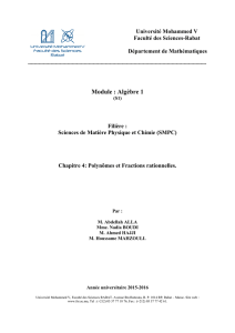 Polynômes et Fractions rationnelles