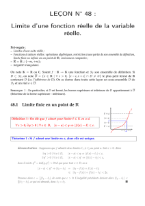 Limite d`une fonction réelle de la variable réelle.