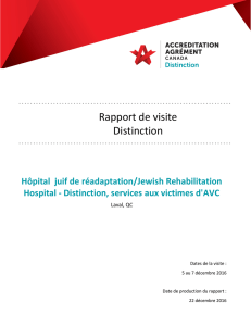 Rapport de visite - Hôpital juif de réadaptation