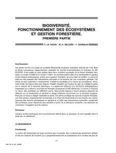 biodiversité, fonctionnement des écosystèmes et - GIP