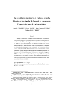 La persistance des &eacute;carts de richesse entre la R&eacute;union et