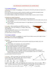 les triangles isometriques et semblables