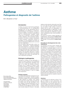 Asthme $$ Pathogenèse et diagnostic de l`asthme