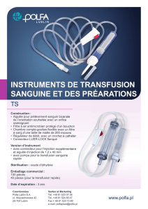 instruments de transfusion sanguine et des