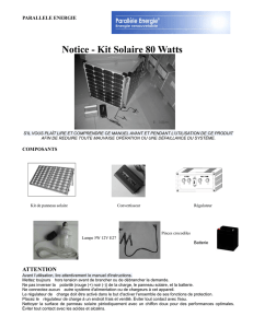 Notice - Kit Solaire 80 Watts