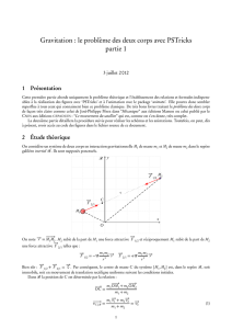 Gravitation : le problème des deux corps avec PSTricks partie 1